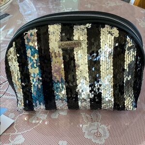Joan & David Black and Silver Cosmetic Bag